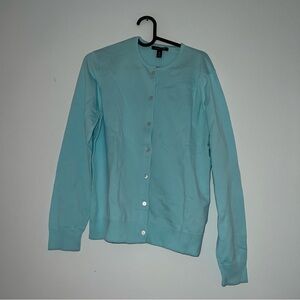 Lands End New with Tags Cardigan blue Size M (10-12) Button Front Classic Teal